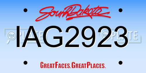 IAG2923 South Dakota License Plate