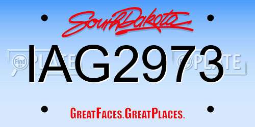 IAG2973 South Dakota License Plate