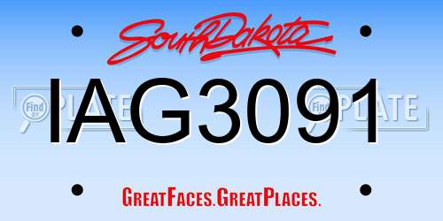 IAG3091 South Dakota License Plate