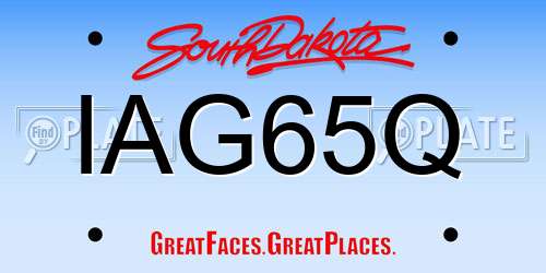 IAG65Q South Dakota License Plate