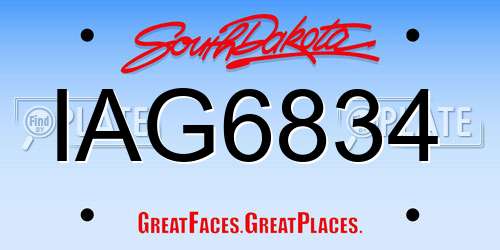 IAG6834 South Dakota License Plate