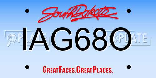 IAG68O South Dakota License Plate