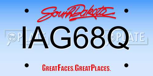 IAG68Q South Dakota License Plate