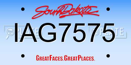 IAG7575 South Dakota License Plate