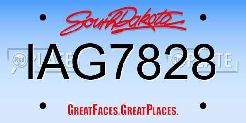 IAG7828 South Dakota License Plate