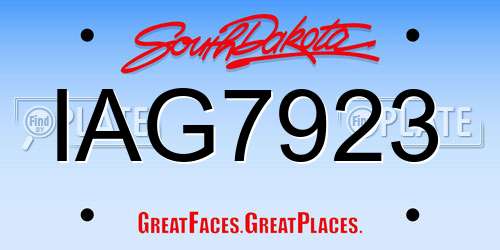 IAG7923 South Dakota License Plate