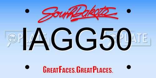 IAGG50 South Dakota License Plate