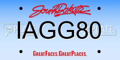 IAGG80 South Dakota License Plate