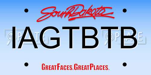 IAGTBTB South Dakota License Plate