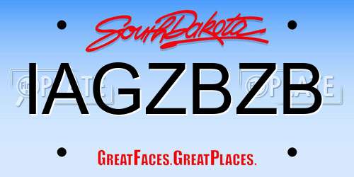 IAGZBZB South Dakota License Plate