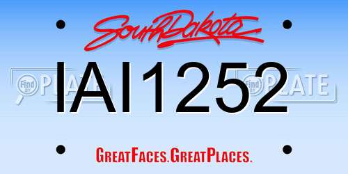 IAI1252 South Dakota License Plate