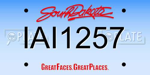 IAI1257 South Dakota License Plate