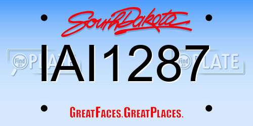 IAI1287 South Dakota License Plate