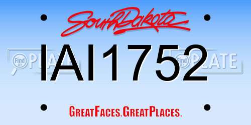 IAI1752 South Dakota License Plate