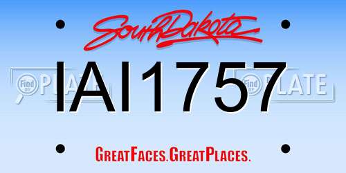 IAI1757 South Dakota License Plate