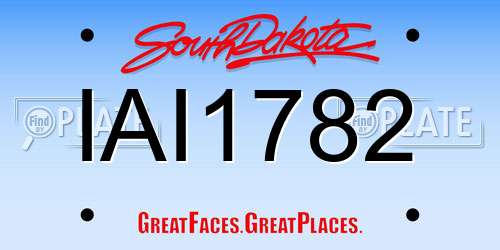 IAI1782 South Dakota License Plate