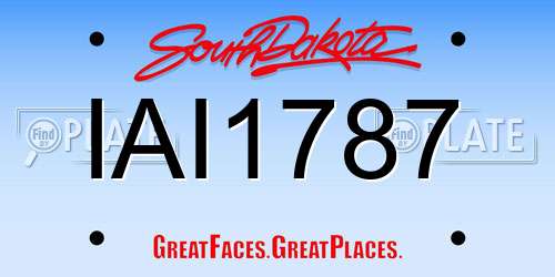 IAI1787 South Dakota License Plate