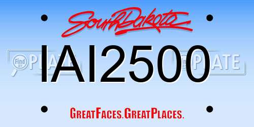 IAI2500 South Dakota License Plate