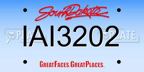 IAI3202 South Dakota License Plate