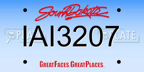 IAI3207 South Dakota License Plate