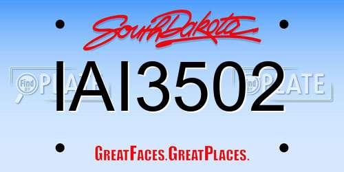 IAI3502 South Dakota License Plate