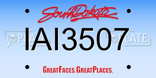 IAI3507 South Dakota License Plate