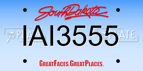IAI3555 South Dakota License Plate