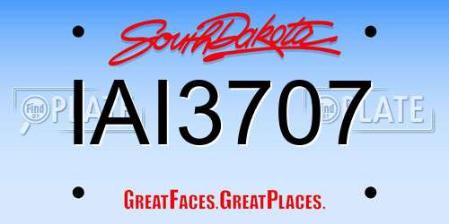 IAI3707 South Dakota License Plate