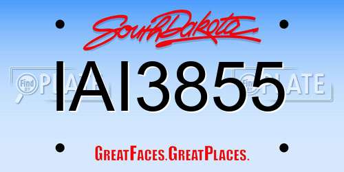 IAI3855 South Dakota License Plate