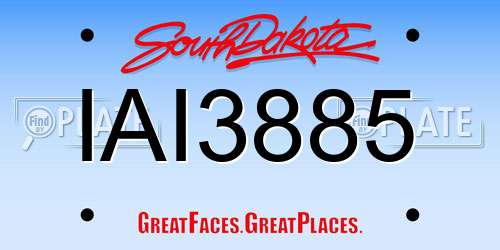 IAI3885 South Dakota License Plate