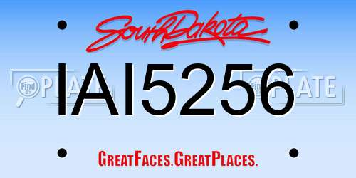 IAI5256 South Dakota License Plate