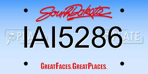 IAI5286 South Dakota License Plate