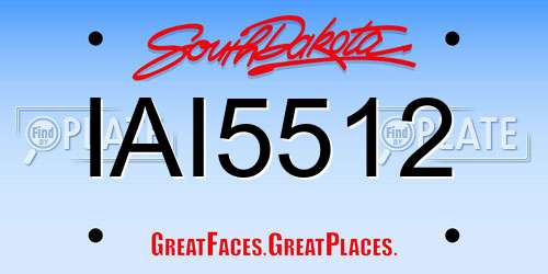 IAI5512 South Dakota License Plate