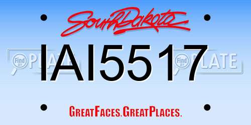 IAI5517 South Dakota License Plate