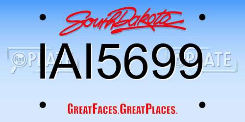 IAI5699 South Dakota License Plate
