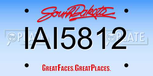 IAI5812 South Dakota License Plate