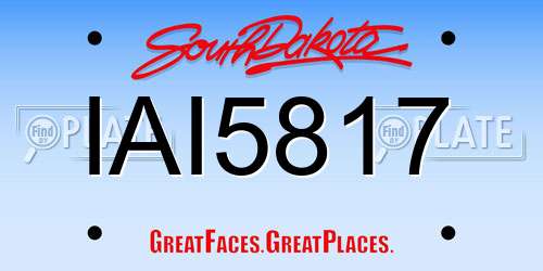 IAI5817 South Dakota License Plate