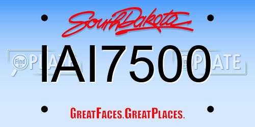 IAI7500 South Dakota License Plate