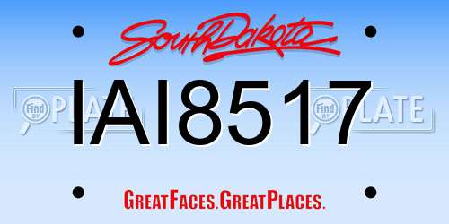IAI8517 South Dakota License Plate