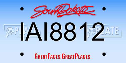 IAI8812 South Dakota License Plate