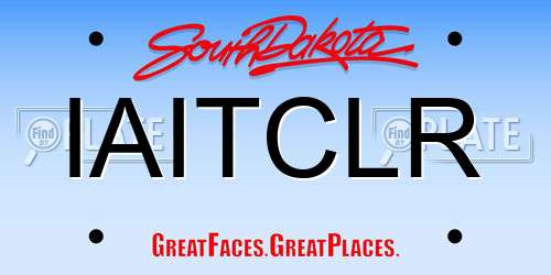 IAITCLR South Dakota License Plate