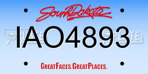 IAO4893 South Dakota License Plate