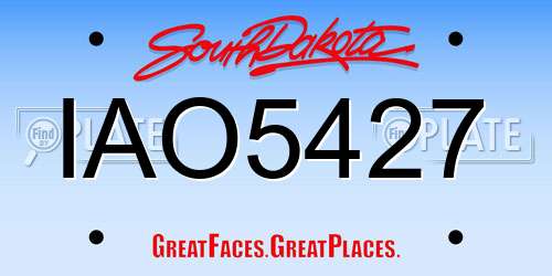 IAO5427 South Dakota License Plate