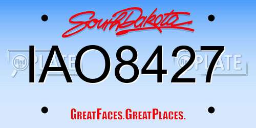 IAO8427 South Dakota License Plate