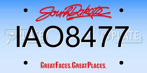 IAO8477 South Dakota License Plate