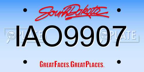 IAO9907 South Dakota License Plate