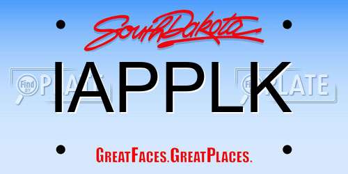 IAPPLK South Dakota License Plate