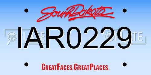 IAR0229 South Dakota License Plate