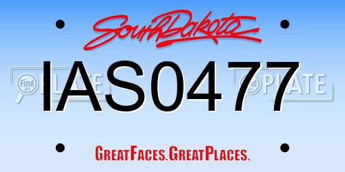 IAS0477 South Dakota License Plate
