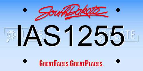 IAS1255 South Dakota License Plate